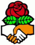Democratic Socialists of America logo.