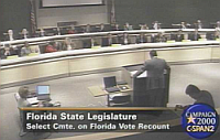 A “Select Committee” of the Florida State Legislature meets to discuss appointing its own slate of electors to vote for George W. Bush in the Electoral College.