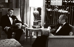 Ronald Reagan and Gerald Ford at a Los Angeles hotel, October 1974.