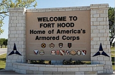 Entrance to Fort Hood, Texas.