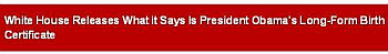 A screenshot of Fox News (.com)‘s headline announcing the release of Obama’s birth certificate.