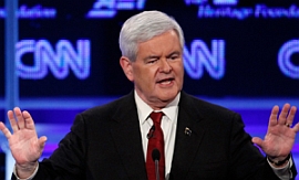 Newt Gingrich during a recent debate among Republican presidential candidates.