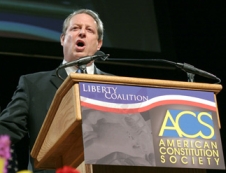 Al Gore speaks to the Liberty Coalition and the American Constitution Society.