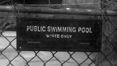 ’White Only’ sign posted on Ohio landlord Jamie Hein’s swimming pool.