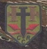A Hutaree logo depicted on a shoulder patch. The initials CCR stand for ‘Colonial Christian Republic.’