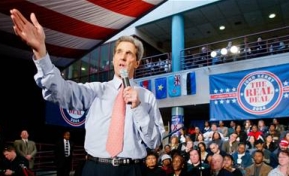John Kerry speaks at a February 2004 town hall event.