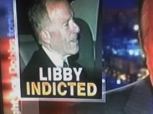 Screen graphic from CNN’s coverage of Lewis Libby’s indictment.