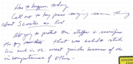 Cheney’s original ‘meat grinder’ note.