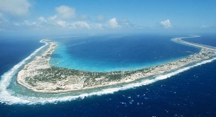Mururoa Atoll, the site of French nuclear testing.