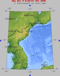 United States Geological Survey graphic showing the location of the North Korea nuclear test. The USGS notes the test as ‘seismic activity.’