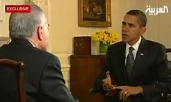 President Obama and Hisham Melhem, during the interview.