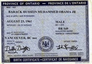 The fake Canadian birth certificate lawyer Philip Berg submitted to ‘prove’ his contention that President Obama is not an American citizen.