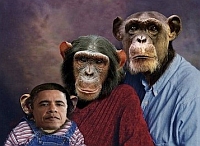 The altered photograph sent out by California ‘tea party’ activist Marilyn Davenport. She claims the depiction is not racist.