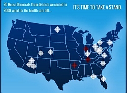 A portion of Palin’s image, which puts gunsights on 20 Congressional districts, and names the Democrats who represent them.