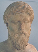 Bust of Plutarch, displayed in the Delphi Museum.