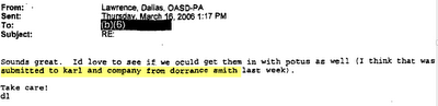 Memo from Dallas Lawrence citing “karl and dorrance smith.”