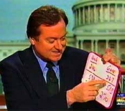 A screenshot from NBC News’s November 19, 2000 ‘Meet the Press’ broadcast, featuring Tim Russert using a whiteboard to illustrate electoral vote tallies.
