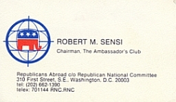 Robert Sensi’s membership card in Republicans Abroad.