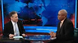 Jon Stewart and Larry Wilmore on The Daily Show.