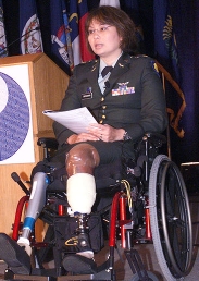 Tammy Duckworth narrates the ‘Salute to Fallen Asian Pacific Islander Heroes’ tribute at the Defense Department. Duckworth was born in Thailand and lived in Hawaii.