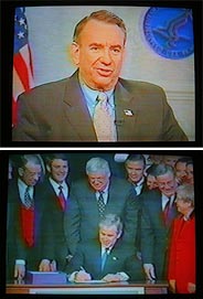Clips of Thompson, Bush included in VNRs provided to local TV stations.