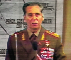 Soviet Marshal Nikolai Ogarkov gives a press conference regarding the KAL 007 shootdown.
