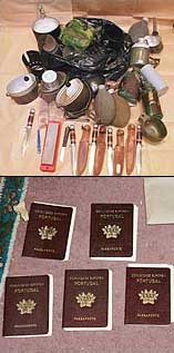 Items seized in a raid on Abu Hamza’s Finsbury Park mosque in January 2003.