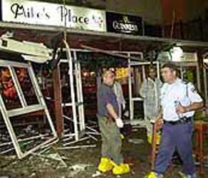 Bombing damage at Mike’s Place.
