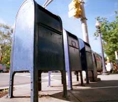 The FBI claims the anthrax letters were sent from the middle mailbox of these three mailboxes on Nassau Street, Princeton.