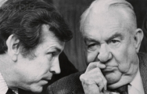 Howard Baker and committee chairman Sam Ervin during the Senate Watergate hearings.