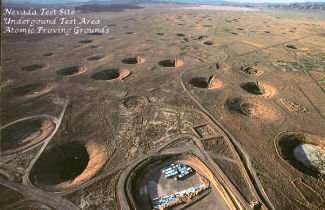 Aerial view of Los Alamos test site.